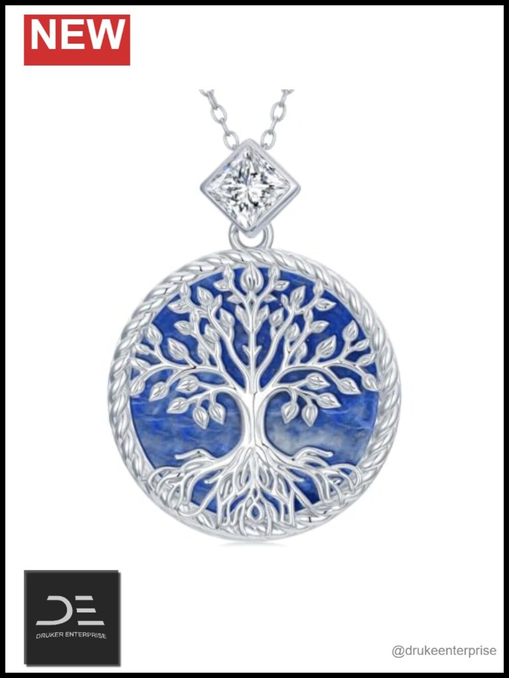 Moissanite Tree of Life Necklace, 925 Sterling Silver 0.5ct Pendant